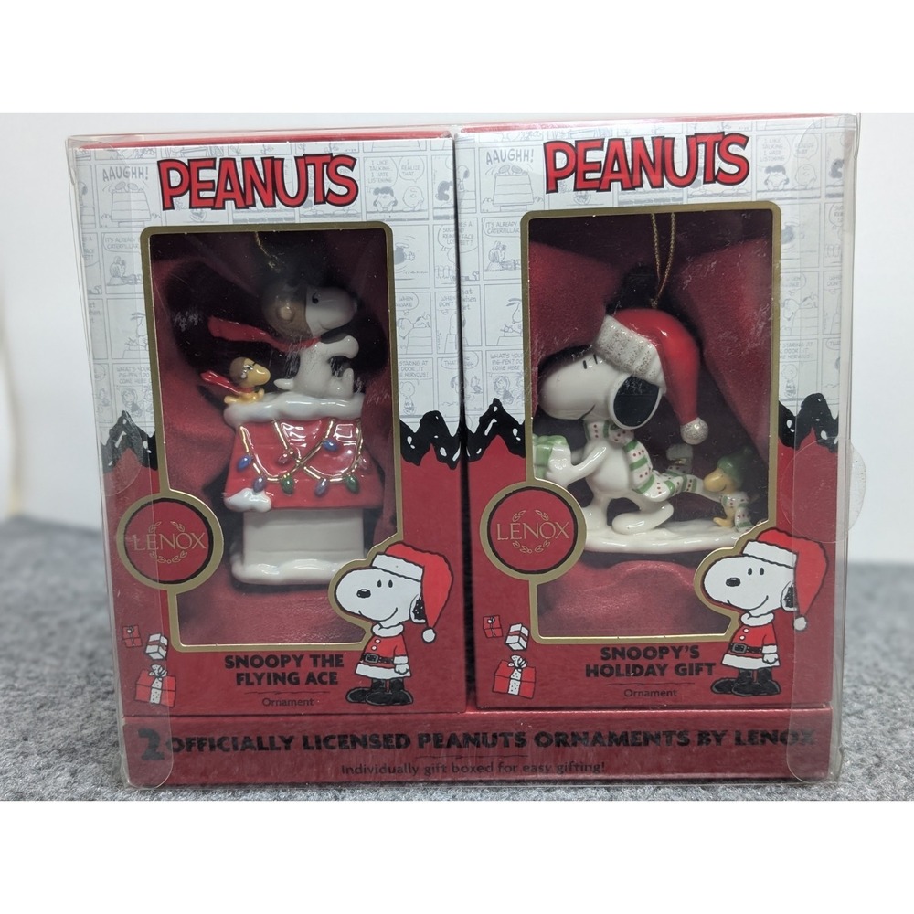 LENOX Peanuts Ornaments Snoopy The Flying Ace/ Snoopy's Holiday Gift Costco Exc.